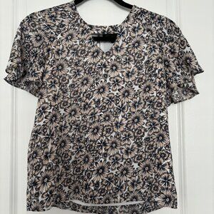 Banana Republic Floral Keyhole Blouse | Size XS